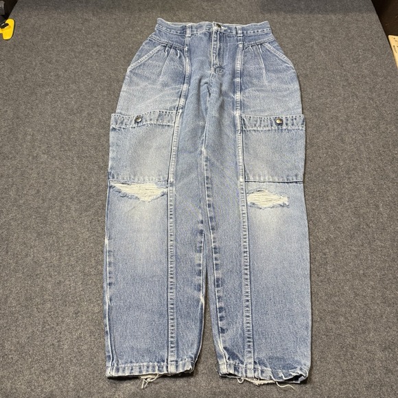 J. C. Penney Denim - VTG 90s JCPenney Womens Utility Taper Jeans Size 6 (24x24.5) Distressed Grunge